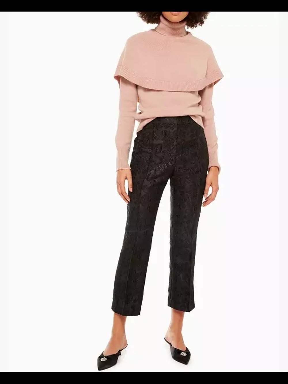 kate spade Black Metallic Jacquard Cropped Pant Size 4
